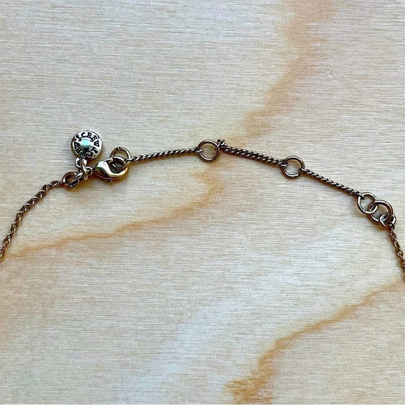 J. Crew Hammered Metal Pendant Necklace, Antique Gold Tone - Picture 2 of 4